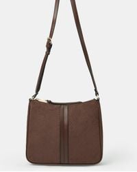 Accessorize - Embossed Faux Suede Crossbody Bag - Lyst