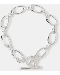 Accessorize - Sterling-Plated Knot Chain T-Bar Bracelet - Lyst