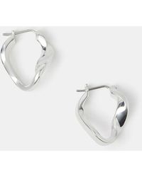 Accessorize - Sterling-Plated Molten Hoop Earrings - Lyst