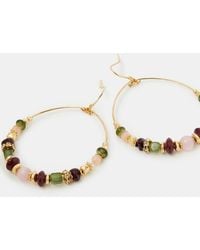 Accessorize - Beaded Wire Hoop Earrings - Lyst