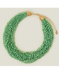 Accessorize - Women's Green Chunky Beaded Necklace - Lyst