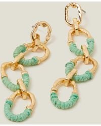 Accessorize - Women's Gold Wrapped Link Earrings - Lyst