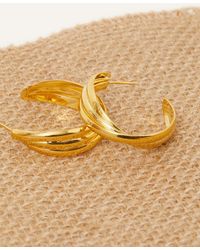 Accessorize - Women's 14ct Gold-plated Large Twist Hoop Earrings - Lyst