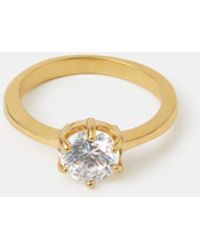 Accessorize - Stainless Steel Solitaire Ring - Lyst