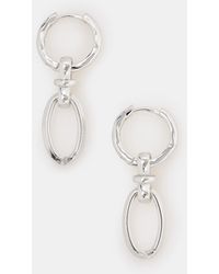Accessorize - Sterling-Plated Knot Link Drop Hoop Earrings - Lyst