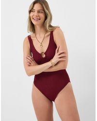 Accessorize - Ring Detail Crinkle Textu Swimsuit - Lyst