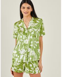 Accessorize - Floral Satin Pyjama Set Green - Lyst