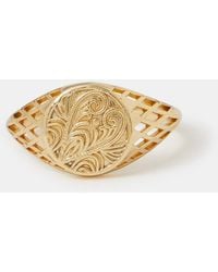 Accessorize - 14Ct-Plated Filigree Coin Ring - Lyst