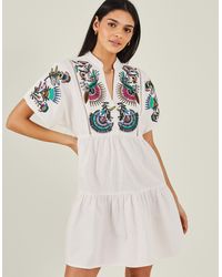 Accessorize - Women's Fan Embroidered Cover Up Dress White - Lyst