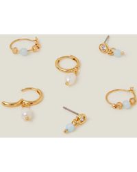 Accessorize - Women's 3-pack 14ct Gold-plated Pearl Earrings - Lyst