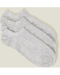 Accessorize - Cotton 3-Pack Trainer Socks - Lyst