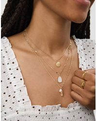 Accessorize - 3-Pack Shell Pearl Pendant Necklaces - Lyst
