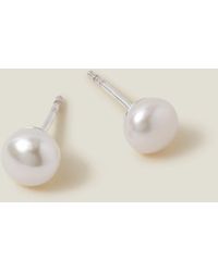Accessorize - Sterling Freshwater Pearl Stud Earrings - Lyst