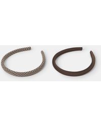 Accessorize - 2-Pack Check Satin Headbands - Lyst
