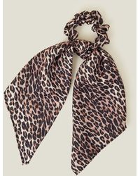Accessorize - Women's Brown Leopard Print Scarf Scrunchie - Lyst