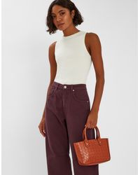 Accessorize - Mini Woven Faux Leather Handbag - Lyst