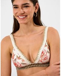 Accessorize - Floral Print Band Bikini Top - Lyst
