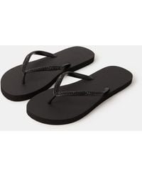 Accessorize - Crystal Embellished Flip Flops - Lyst