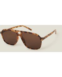 Accessorize - Tortoiseshell Retro Aviator Sunglasses - Lyst