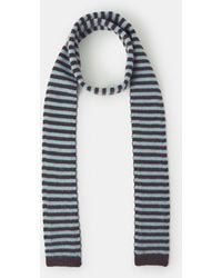 Accessorize - Stripe Knitted Skinny Scarf, & Dark - Lyst