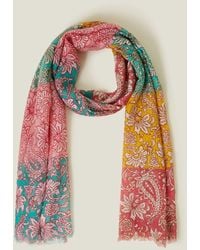 Accessorize - Colourblock Floral Paisley Scarf - Lyst