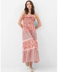 Accessorize - Maxi Cotton Print Beach Floral Mix Smocked Dress - Lyst