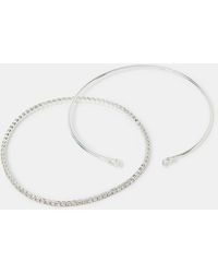 Accessorize - Sterling-Plated Cuff & Tennis Bracelet Set - Lyst