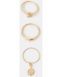 Accessorize - 3-Pack Sun Charm Rings - Lyst
