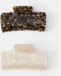 Accessorize - 2-Pack Tort Claw Clips - Lyst