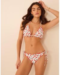 Accessorize - Cherry Print Ruffle Bikini Bottoms - Lyst