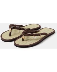 Accessorize - Shell Charm Seagrass Flip Flops - Lyst