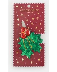Accessorize - Christmas Holly Claw Clip - Lyst