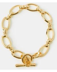 Accessorize - 14Ct-Plated Knot Chain T-Bar Bracelet - Lyst