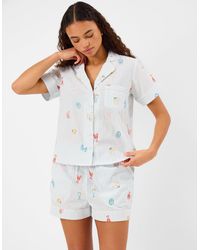 Accessorize - Embroidered Stripe Short Pyjamas Set - Lyst