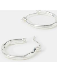 Accessorize - Sterling-Plated Small Molten Hoop Earrings - Lyst