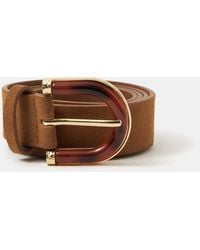 Accessorize - Resin Buckle Suede Belt - Lyst