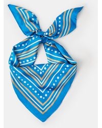 Accessorize - Floral Print Square Satin Scarf - Lyst
