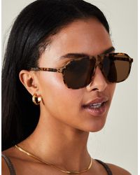 Accessorize - Tortoiseshell Aviator Sunglasses - Lyst