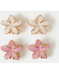 Accessorize - 4-Pack Mini Flower Metal Claw Clips - Lyst