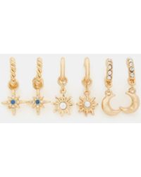 Accessorize - 3-Pack Celestial Charm Huggie Hoop Earrings - Lyst