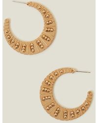 Accessorize - Women's Gold Textured Bobble Hoops - Lyst