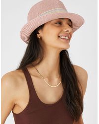 Accessorize - Women's Pink Sarah Sparkle Trilby Hat - Lyst