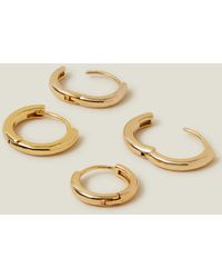 Accessorize - 2-Pack 14Ct-Plated Hoop Earrings - Lyst
