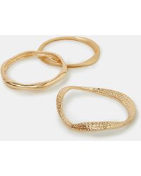 Accessorize - 3-Pack Mix Textured Bangles - Lyst
