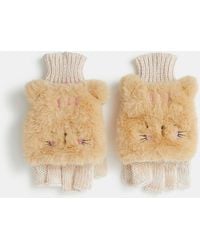 Accessorize - Fluffy Cat Fingerless Gloves - Lyst