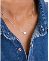 Accessorize - Women's Silver Solid Heart Pendant Necklace - Lyst
