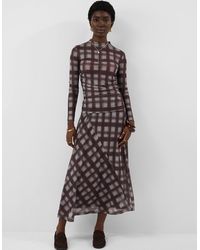 Accessorize - Check Print Mesh Long Sleeve Top - Lyst
