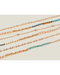Accessorize - Women's Gold Layered Beaded Necklace - Lyst