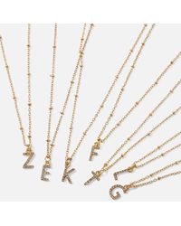 Accessorize - Women's White Initial Sparkle Pendant Necklace - Lyst