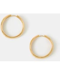 Accessorize - 14Ct-Plated Chunky Hoop Earrings - Lyst